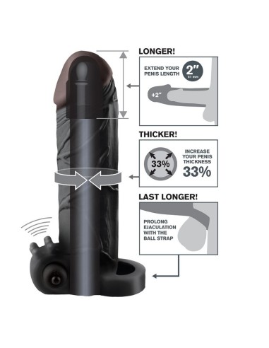 EXTENSION PARA EL PENE CON VIBRADOR REAL FEEL 2 NEGRO