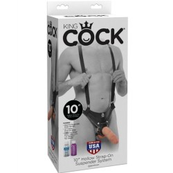 STRAP ON CON DILDO HUECO 255 CM Y TIRANTES COLOR CARNE 2