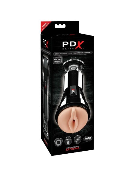 PDX ELITE MASTURBADOR CON VIBRACIoN Y EFECTO COMPRESOR