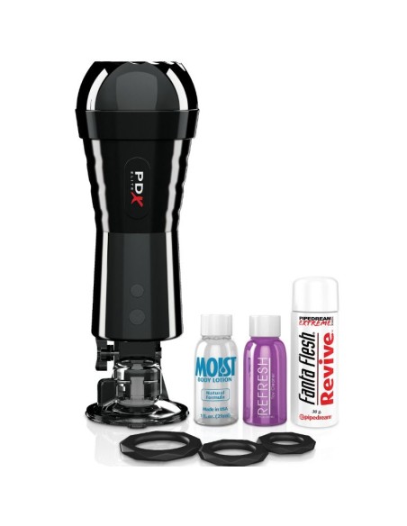 PDX ELITE MASTURBADOR CON VIBRACIoN Y EFECTO COMPRESOR