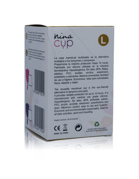 NINA CUP COPA MENSTRUAL TALLA L ROSA