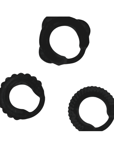 ADDICTED TOYS SET 3 ANILLOS PENE NEGRO