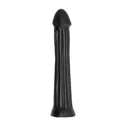ALL BLACK PLUG DILDO 31CM 2