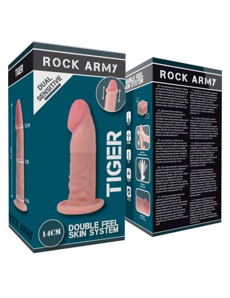 ROCKARMY DUAL DENSITY TIGER DILDO REALISTA 14CM