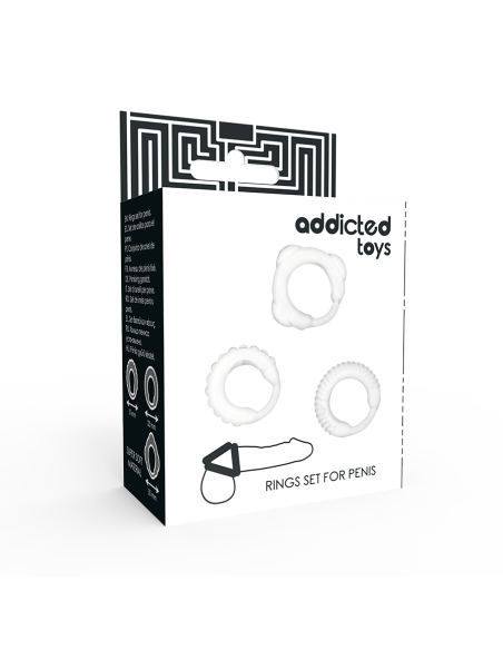 ADDICTED TOYS SET 3 ANILLOS PENE CLEAR