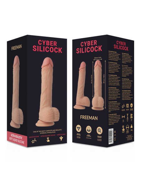 CYBER SILICOCK FREEMAN REALISTICO SILICONA LIQUIDA 20CM