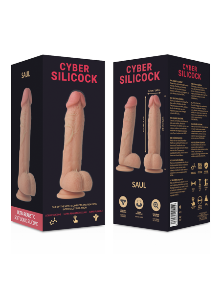 CYBER SILICOCK SAUL REALISTICO SILICONA LIQUIDA 21 CM