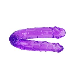 DILDO DOBLE EN GELATINA FLEXIBLE LILA 2