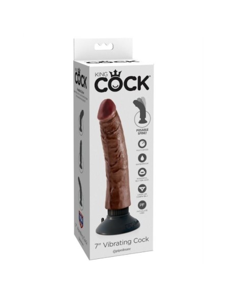 DILDO VIBRADOR KING COCK 1778 CM MARRON