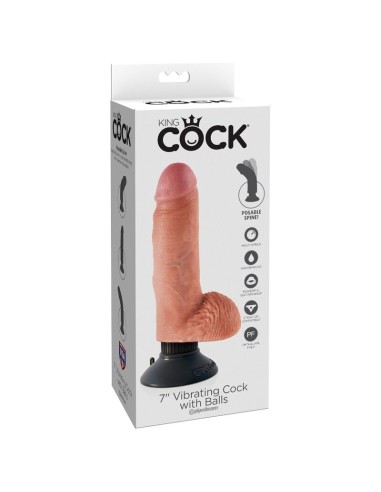 DILDO VIBRADOR KING COCK CON TESTICULOS 1778 CM NATURAL