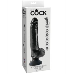 DILDO VIBRADOR KING COCK CON TESTICULOS 23 CM NEGRO 2