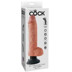 DILDO VIBRADOR KING COCK CON TESTICULOS 255 CM COLOR CARNE 2
