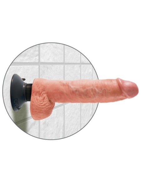 DILDO VIBRADOR KING COCK CON TESTICULOS 255 CM COLOR CARNE