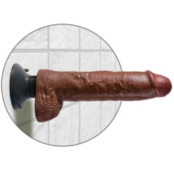 DILDO VIBRADOR KING COCK CON TESTICULOS 255 CM COLOR MARRON 2