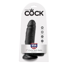 KING COCK 7 PENE REALISTICO NEGRO 178CM 2