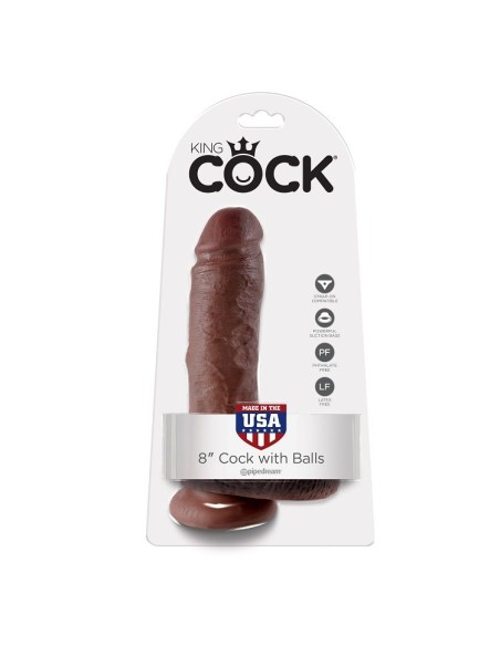 KING COCK 8 PENE REALISTICO MARRON 203CM