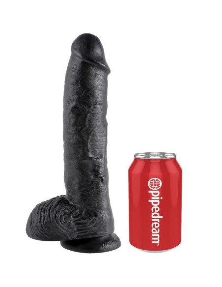 KING COCK 10 PENE REALISTICO NEGRO 265 CM