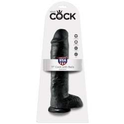 KING COCK 11 PENE REALISTICO NEGRO 28 CM 2