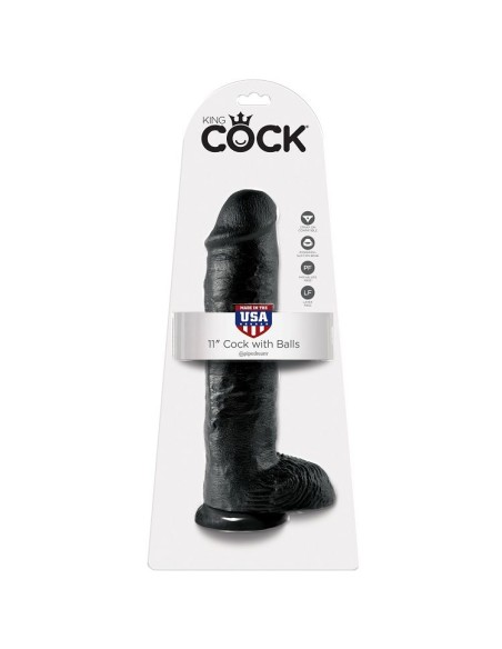 KING COCK 11 PENE REALISTICO NEGRO 28 CM