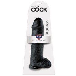 KING COCK 12 PENE REALISTICO NEGRO 3048 CM 2