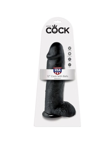 KING COCK 12 PENE REALISTICO NEGRO 3048 CM