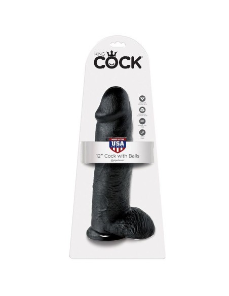 KING COCK 12 PENE REALISTICO NEGRO 3048 CM