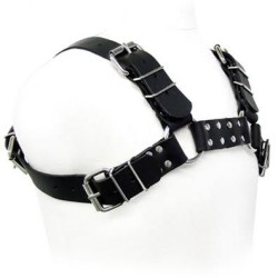 LEATHER BODY BLACK BULL DOG HARNESS 2