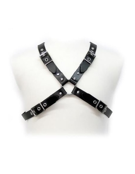 LEATHER BODY BLACK BUCKLE HARNESS FOR MEN