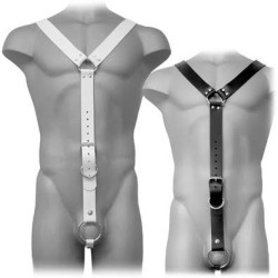 LEATHER BODY HARNESS MEN BLANCO 2