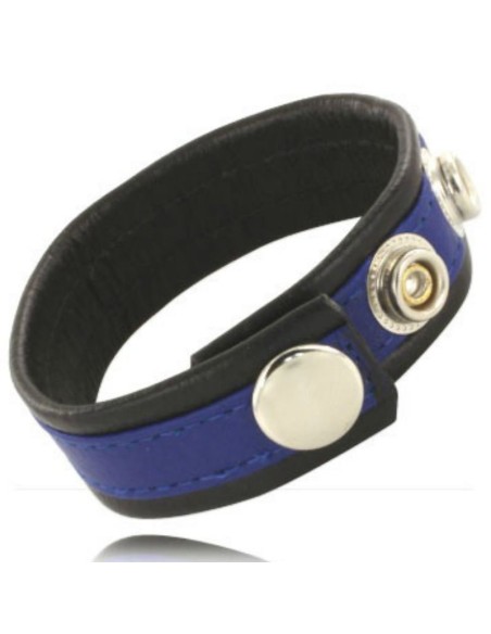 LEATHER BODY CORREA DE CUERO AJUSTABLE PARA PENE AZUL NEGRA