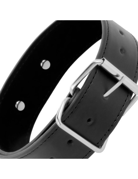 DARKNESS COLLAR DE POSTURA CON CADENA LEATHER