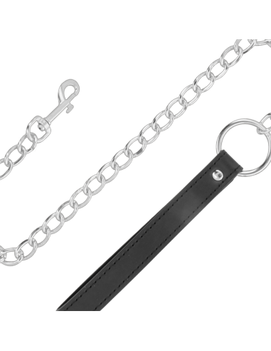DARKNESS COLLAR CONFORTABLE DE POSTURA CON CADENA LEATHER