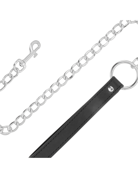 DARKNESS COLLAR CONFORTABLE DE POSTURA CON CADENA LEATHER