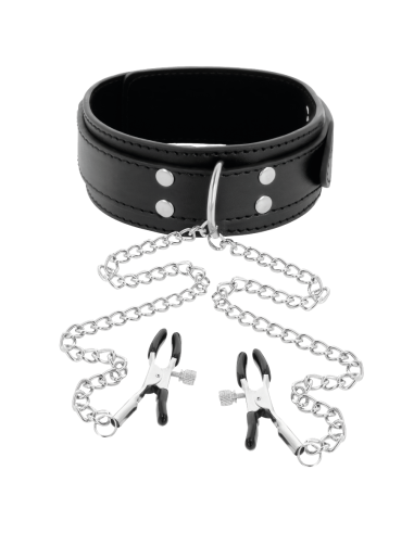 DARKNESS COLLAR CON PINZAS PARA PEZONES NEGRO