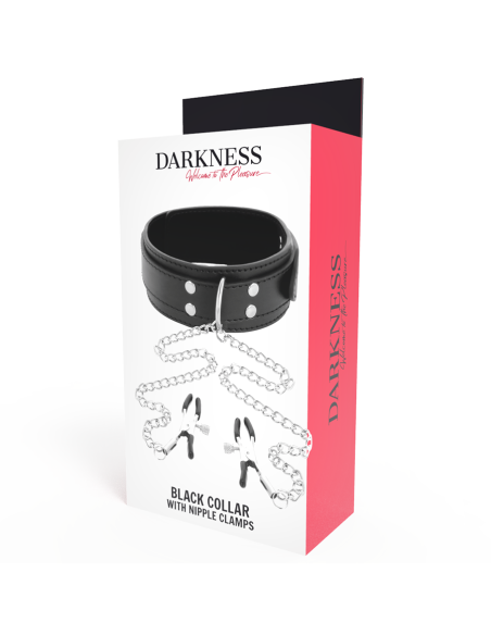 DARKNESS COLLAR CON PINZAS PARA PEZONES NEGRO