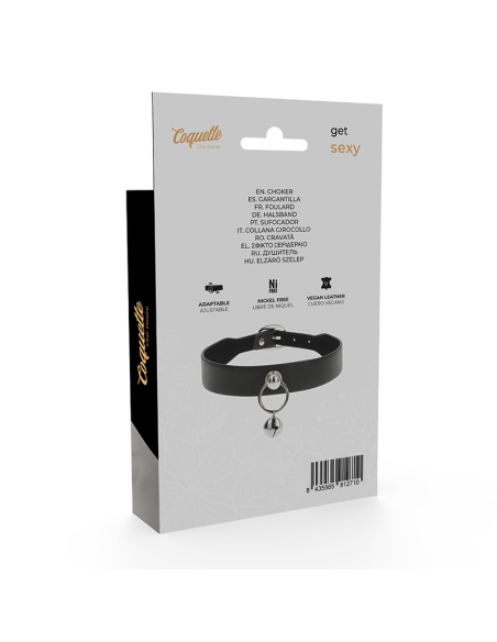 COQUETTE COLLAR CUERO VEGANO ACCESORIO WOMAN CASCABEL