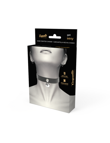 COQUETTE COLLAR CUERO VEGANO ACCESORIO WOMAN CASCABEL