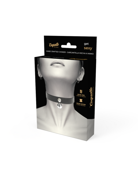 COQUETTE COLLAR CUERO VEGANO ACCESORIO WOMAN CASCABEL