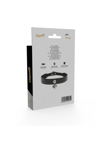 COQUETTE COLLAR CUERO VEGANO ACCESORIO WOMAN CASCABEL