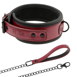 FETISH SUBMISSIVE DARK ROOM COLLAR CON CADENA CON FORRO DE NEOPRENO 2
