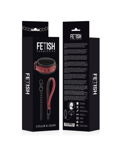 FETISH SUBMISSIVE DARK ROOM COLLAR CON CADENA