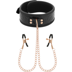 BEGME BLACK EDITION COLLAR CON CADENAS Y PINZAS PEZONES CON FORRO DE NOPRENO 2
