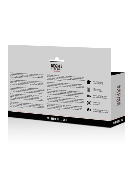 BEGME BLACK EDITION MORDAZA CUERO VEGANO