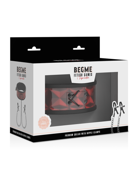 BEGME RED EDITION COLLAR CON CADENAS Y PINZAS PEZONES