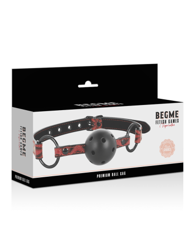 BEGME RED EDITION MORDAZA CUERO VEGANO