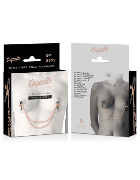 COQUETTE FANTASY PINZAS METALICAS PEZONES CON CADENA