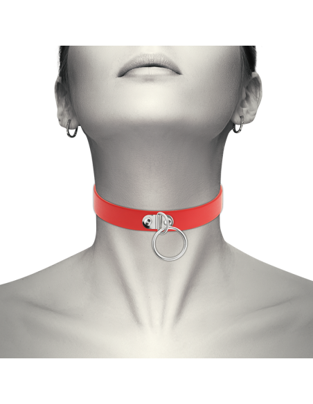 COQUETTE COLLAR CUERO VEGANO ROJO ACCESORIO WOMAN FETISH