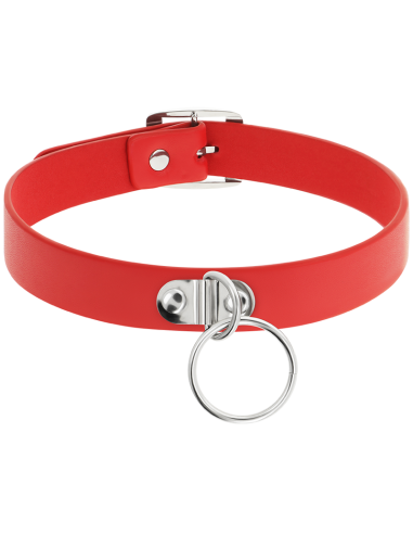 COQUETTE COLLAR CUERO VEGANO ROJO ACCESORIO WOMAN FETISH