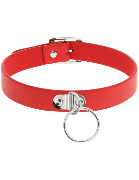 COQUETTE COLLAR CUERO VEGANO ROJO ACCESORIO WOMAN FETISH