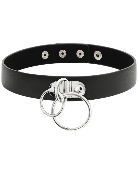 COQUETTE CHOKER CUERO VEGANO DOBLE ANILLA